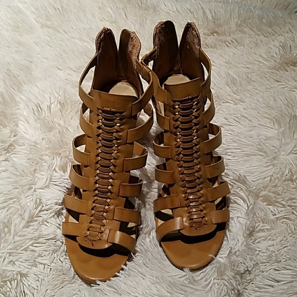 Dress Barn Shoes - Tan strappy heels